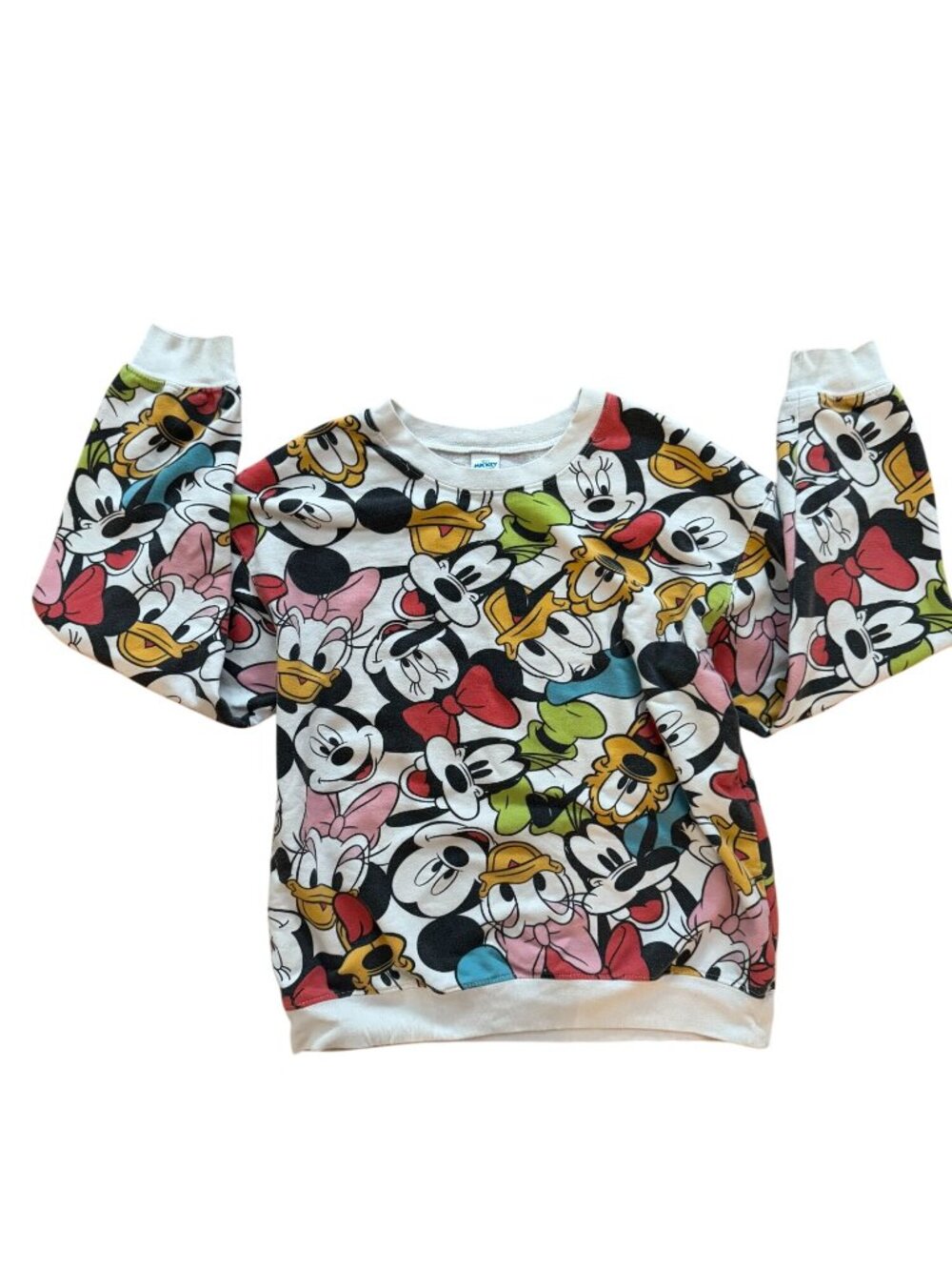 Disney Mickey & Friends Sweatshirt Multi Character Print Junior Size L (11-13)